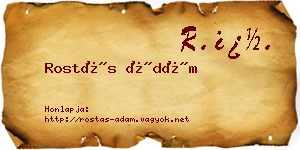 Rostás Ádám névjegykártya